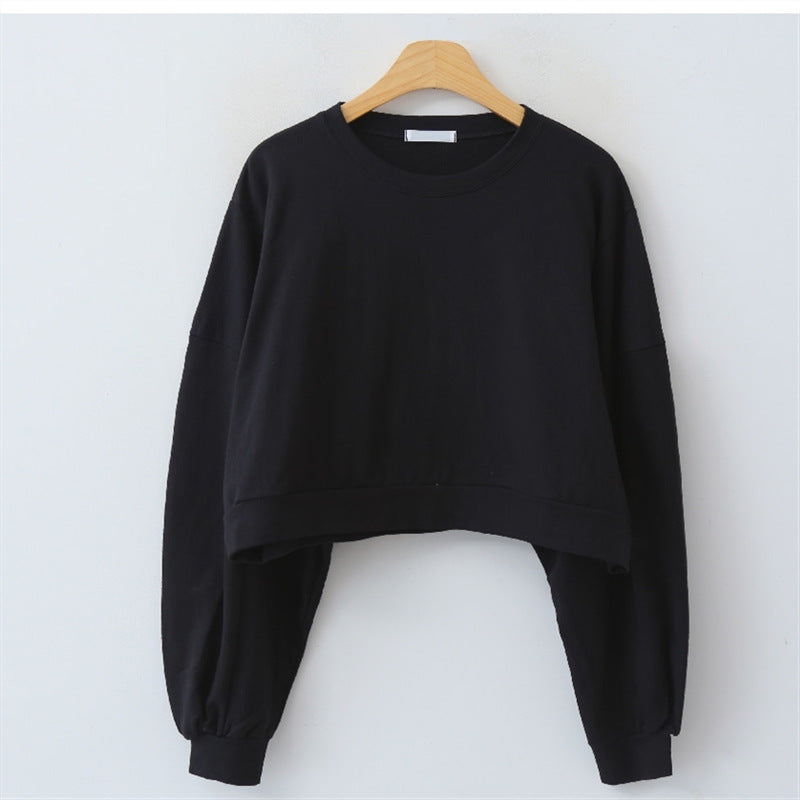 Dame cropped sweater med ballonærmer Stilla