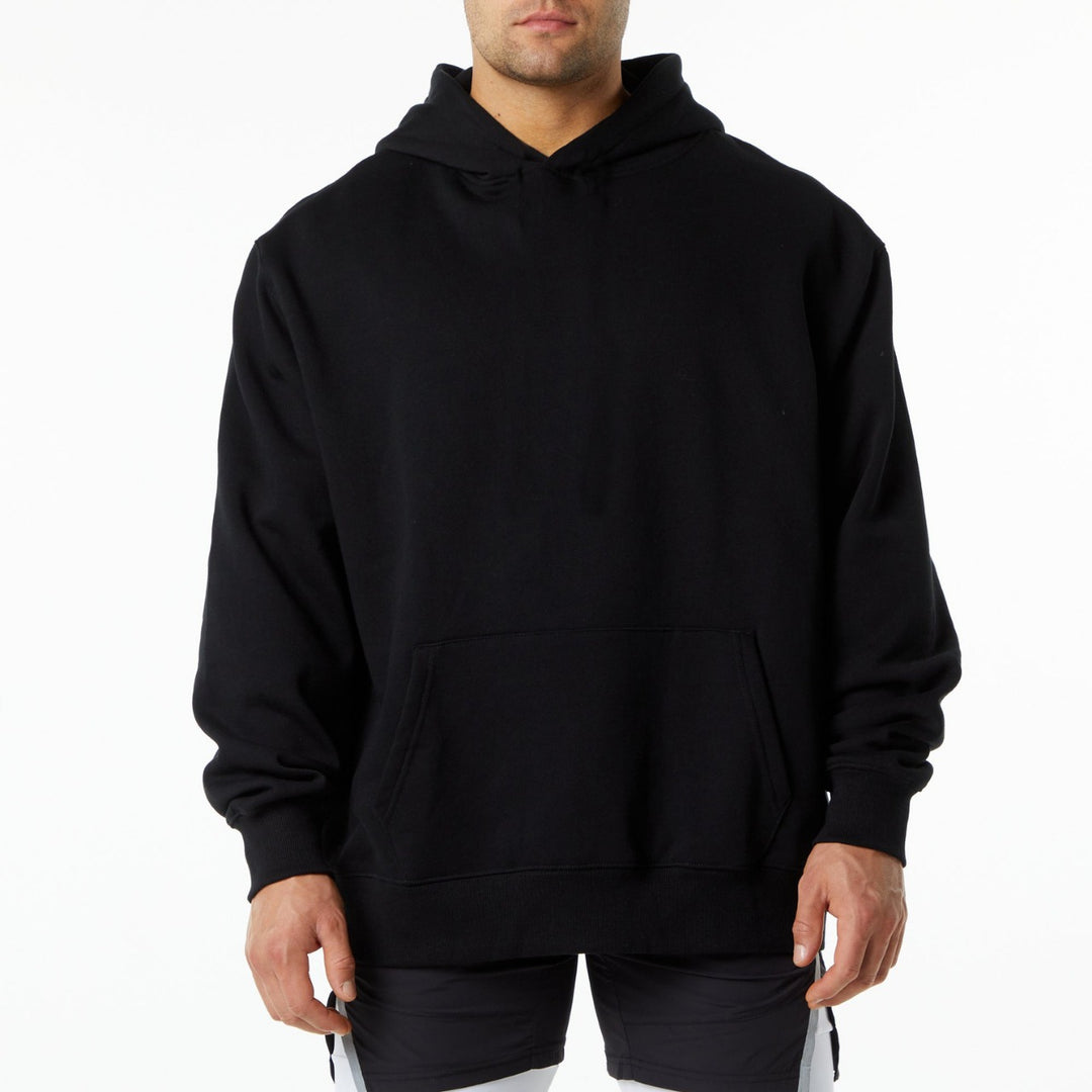 Herrer Oversized Hættepullover i blød bomuldsblanding med kengurutaske Stilla