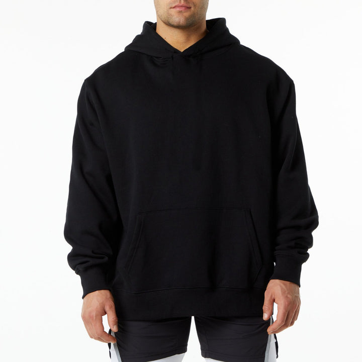 Herrer Oversized Hættepullover i blød bomuldsblanding med kengurutaske Stilla