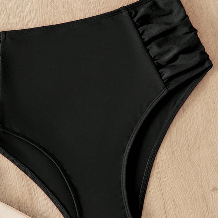 Dame Høj Talje Bikini-Bund med Rynkedesign Skovae