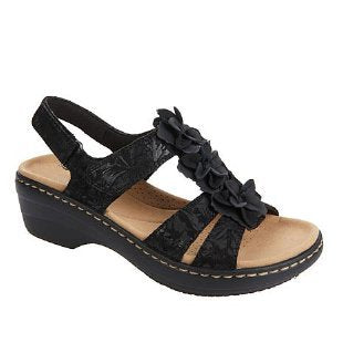 Dame Komfortable Sandaler med Blomsterapplikationer Stilla