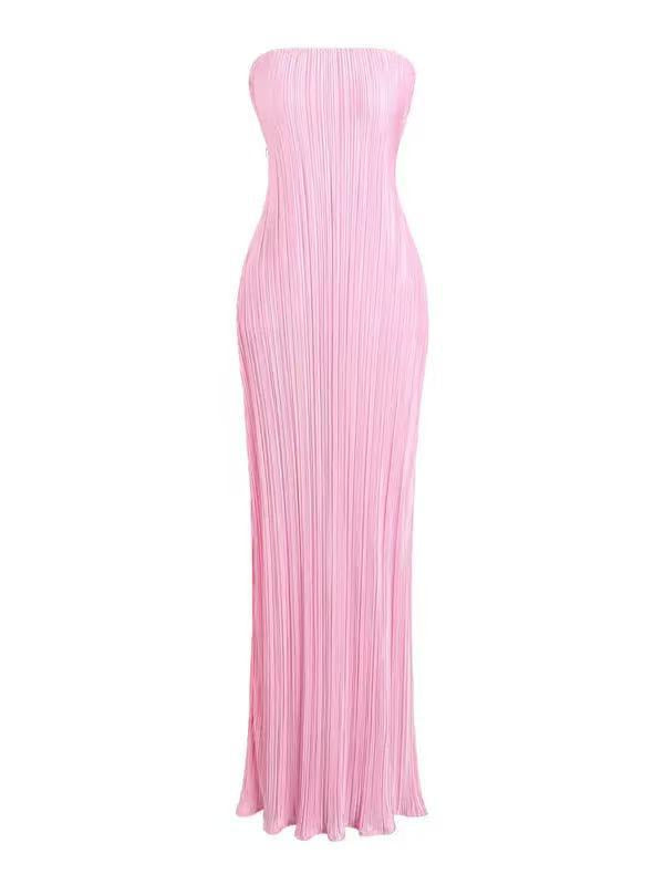 Dame figursygt strapless kjole med florale elementer Skovae