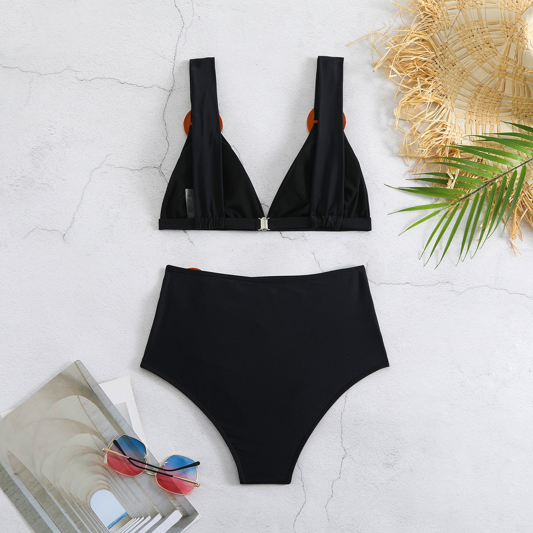 Dame Bikini-sæt med elegant ringdetalje og høj taljesnit Stilla