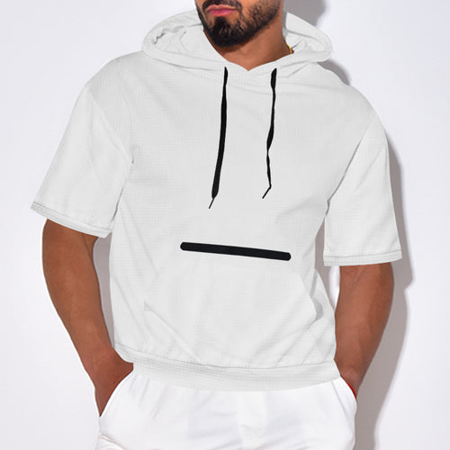 Herrer kortærmet hættepullover med innovativt design og praktisk lomme Stilla