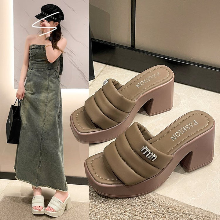 Dame Wedge-sandaler med moderigtigt blokhæl og polstret fodseng Stilla