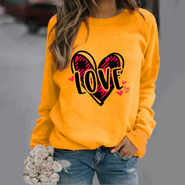 Kvinders sweatshirt med kreativt hjerte-design og afslappet pasform Stilla