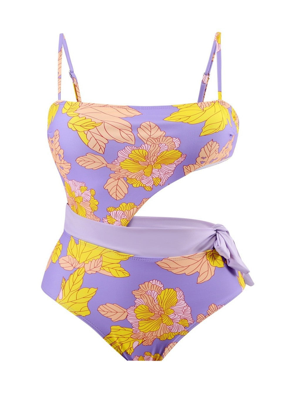 Dame ét-styks badedragt med moderigtig indviklet nederdel og blomsterdesign Stilla
