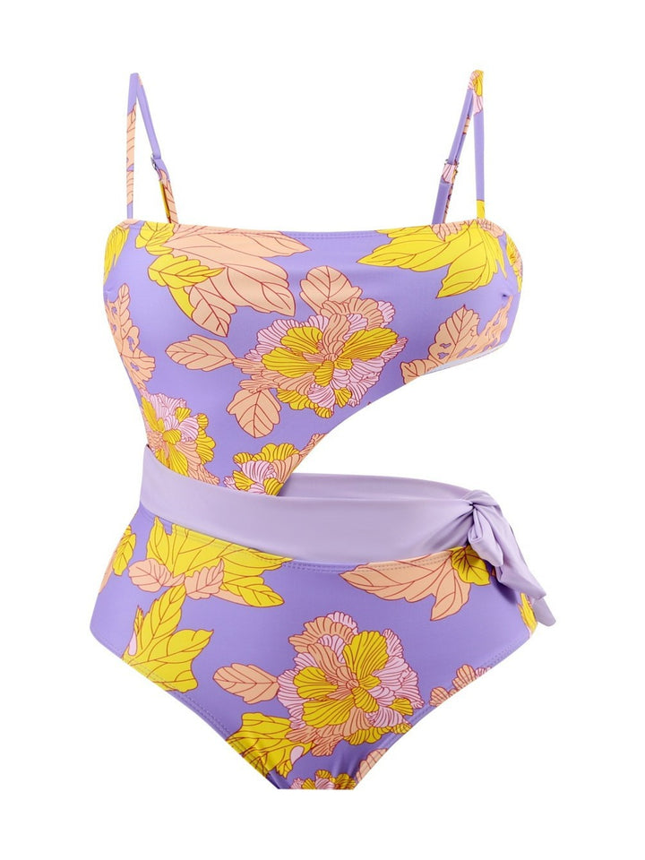 Dame ét-styks badedragt med moderigtig indviklet nederdel og blomsterdesign Stilla