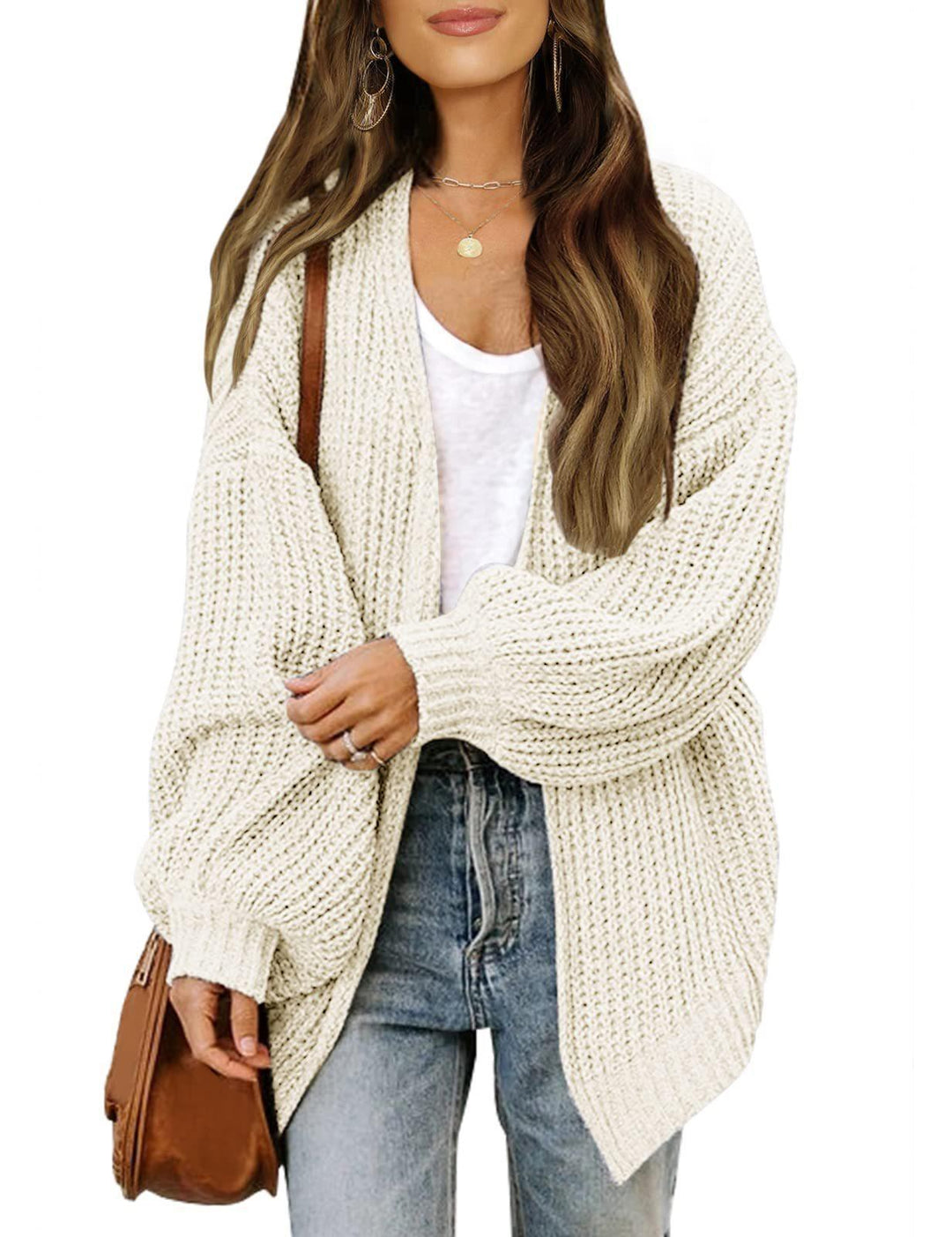 Dame strikjakke i oversized stil Stilla