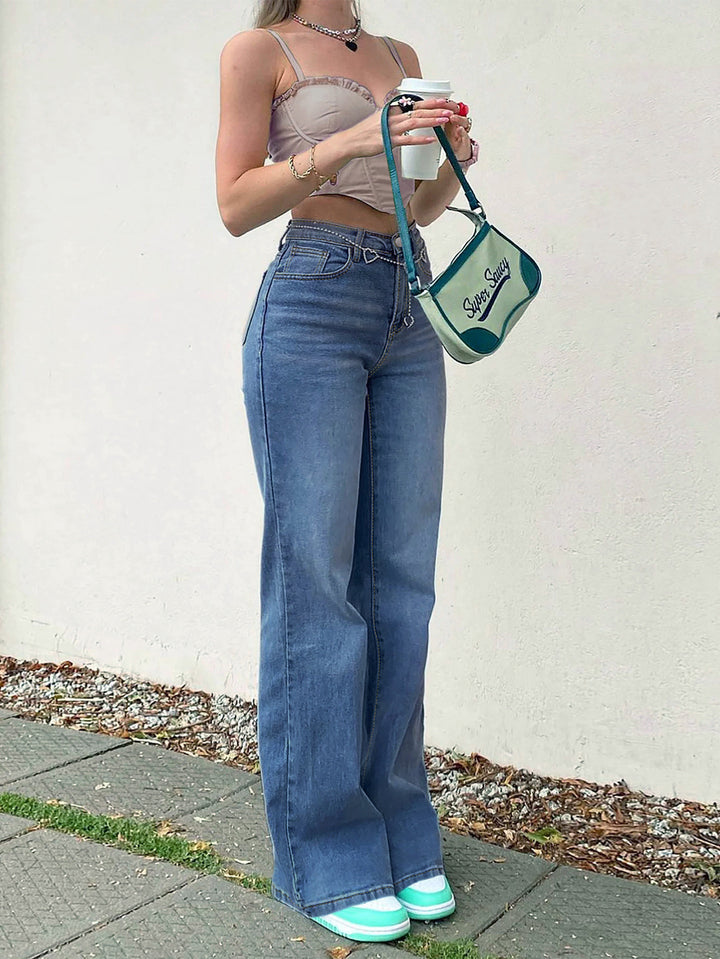 Dame High-Waist Bootcut Jeans i klassisk design med komfortabel stræk Stilla