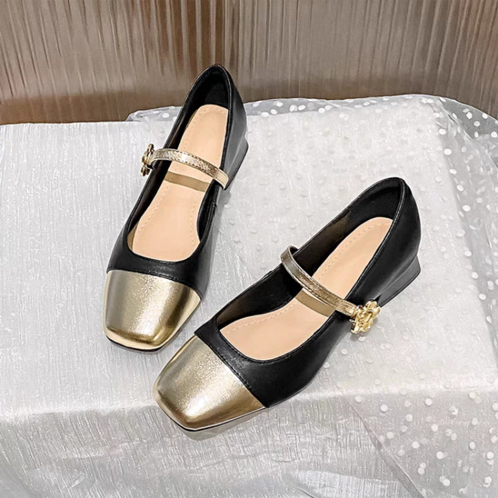 Dame elegante Ballerinas med modebånd og blank metalakcent Stilla