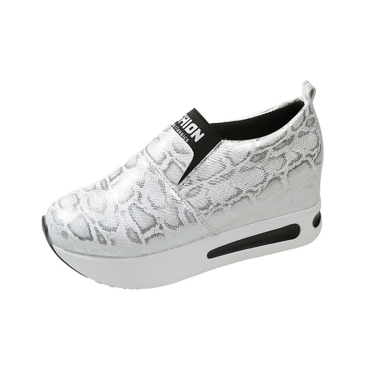 Dame Slip-On Sneakers med modermæssigt slangeskinds mønster og elastisk indgang Stilla