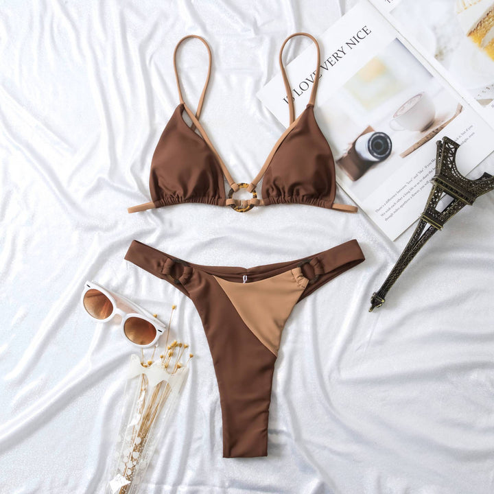 Dame Bikini-sæt med innovativ ringdetalje og høj udskæring Stilla