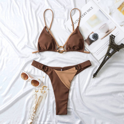 Dame Bikini-sæt med innovativ ringdetalje og høj udskæring Stilla