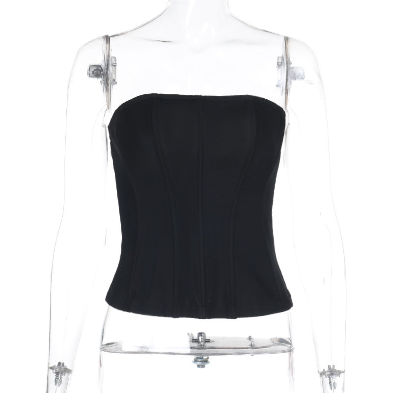Dame Bustier-top med figurskabende design Skovae