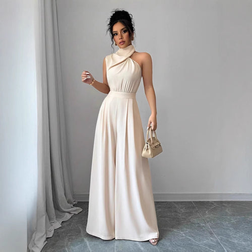Dame Højkrave Bredbenet Jumpsuit Stilla