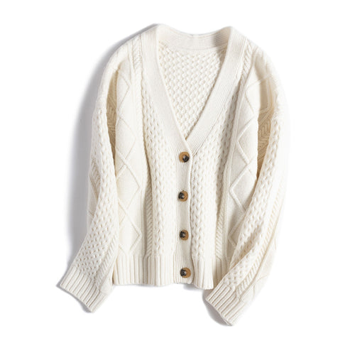 Femme Chunky Strikjakke med struktureret sting Stilla
