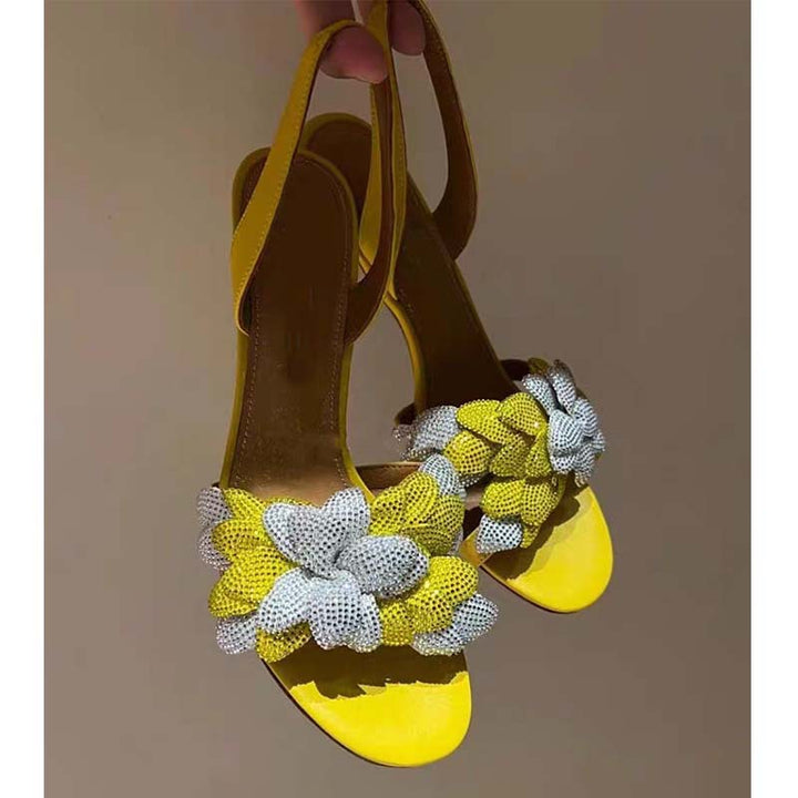 Dame rhinestone-besatte slingback-sandaler med knude-detail Stilla