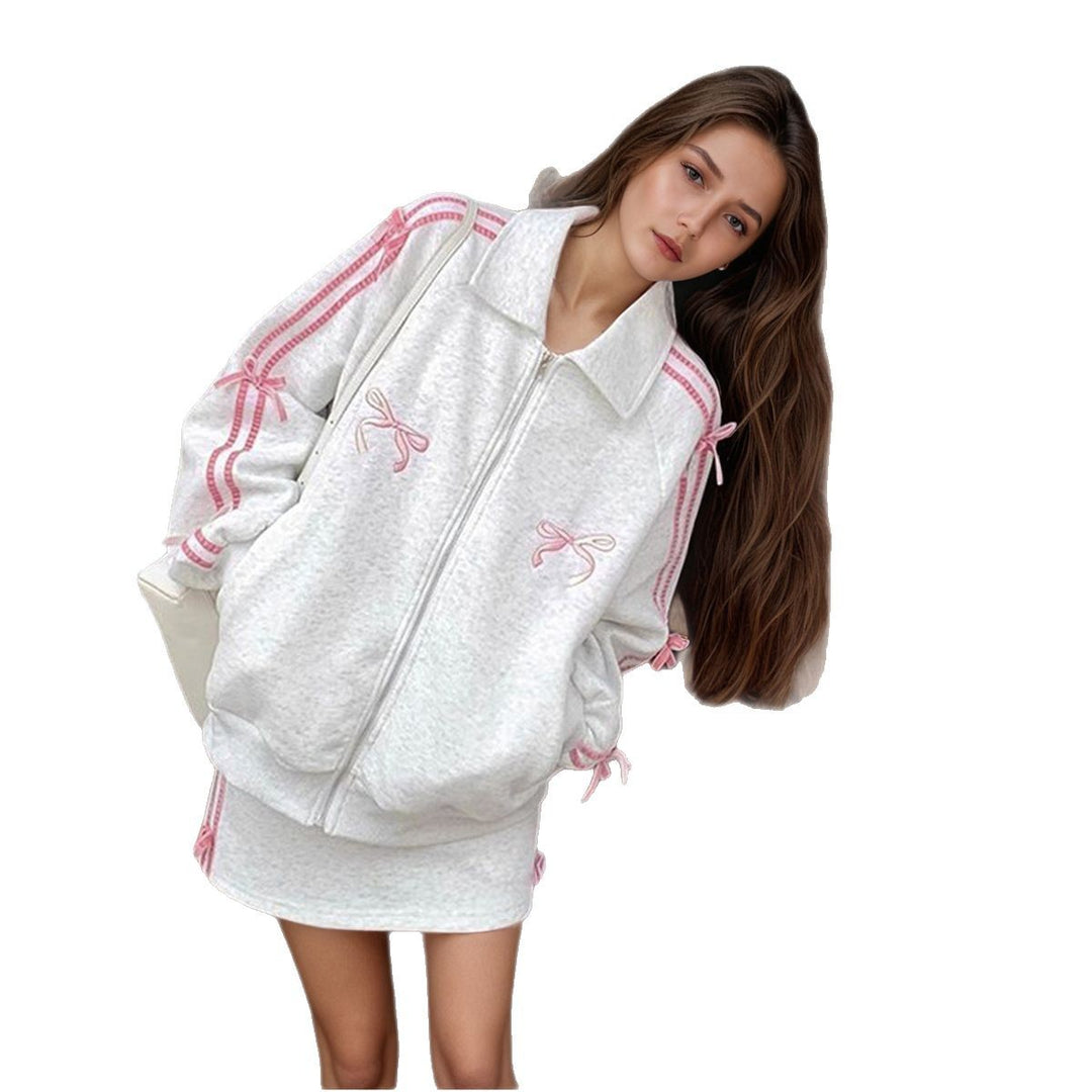 Damer sporty sweatjakke med dekorative snore Stilla
