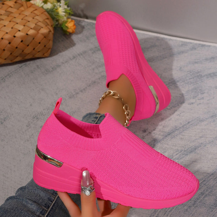 Dame Behagelige Slip-On Wedgesko med elastisk Overdel Stilla