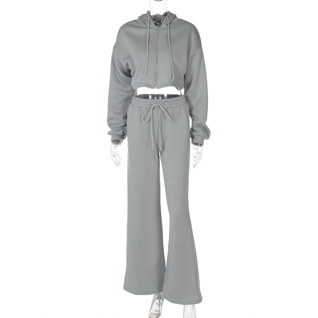 Dame sæt bestående af cropped hoodie og løse sweatpants Stilla