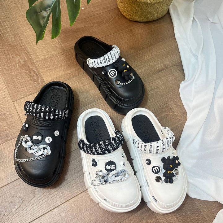 Dame trendy og fashionable Clogs med unikt dekoration Stilla