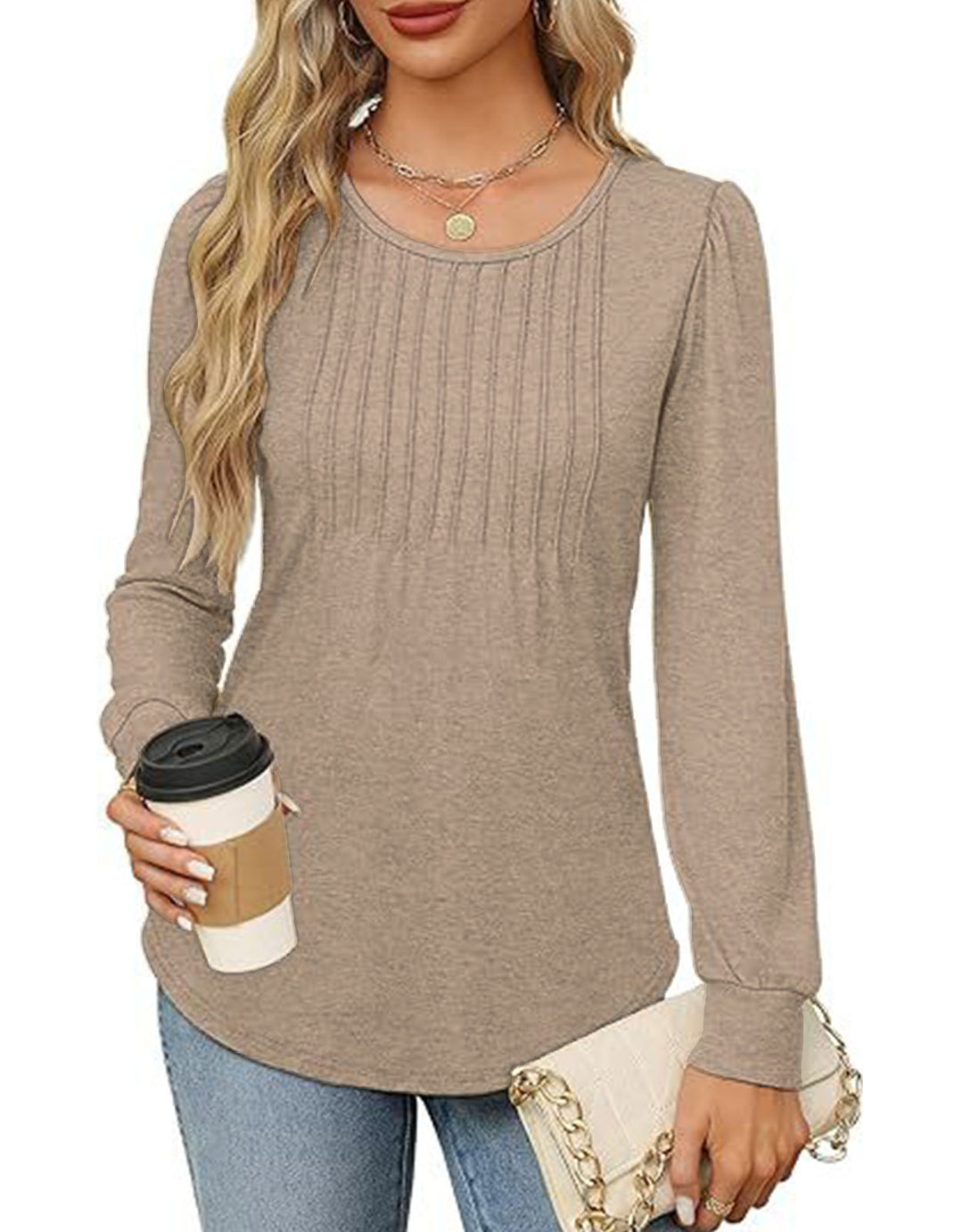 Damebluse med elegante draperinger Stilla