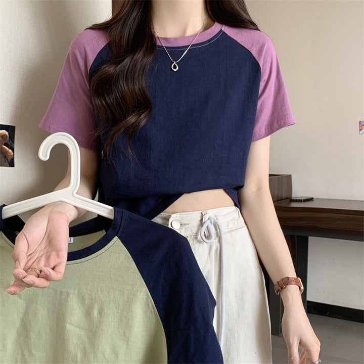 Femme Casual Farveblok T-Shirt Stilla
