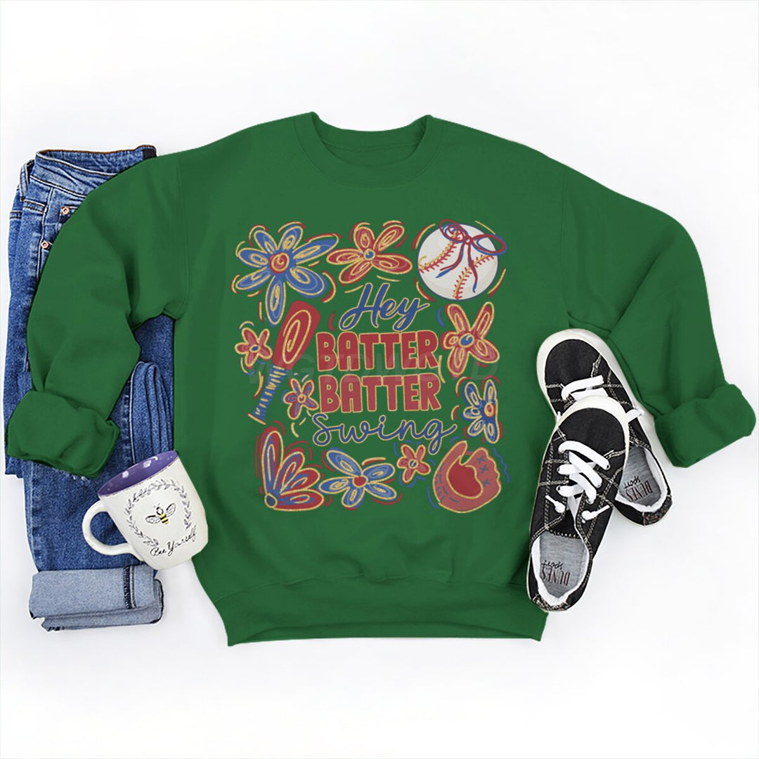 Dame sweatshirts med kreativ baseballmotiv og afslappet snit Stilla