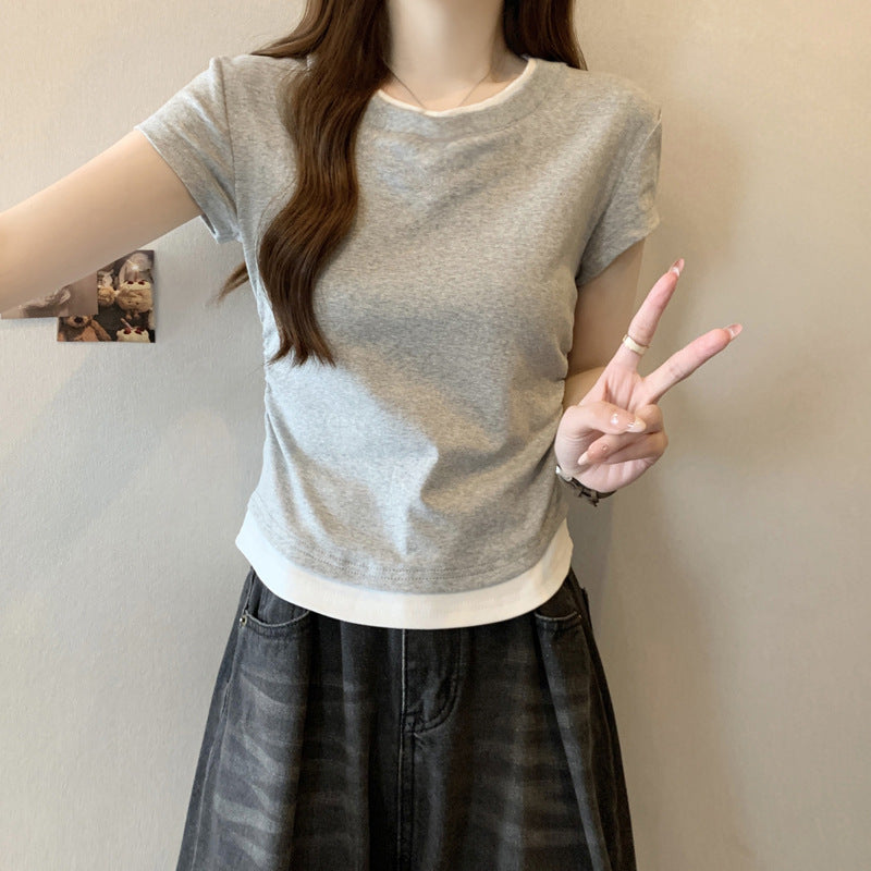 Femme Casual Lagdelte Look T-Shirt Stilla