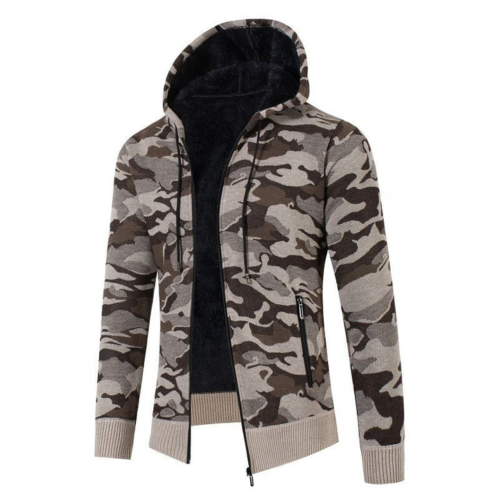 Herrer fleeceforet camouflage zip-up hoodie Stilla