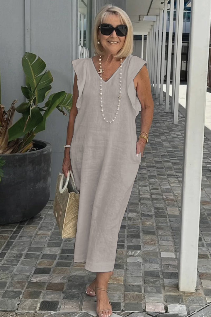 Maxikjole i Boho-stil til damer med flæsekant Stilla