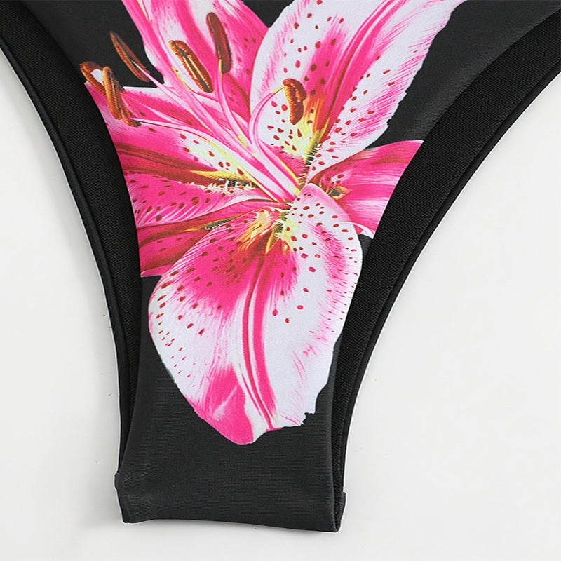 Kvinder Floral Triangle Bikini-Sæt med Maxi-Nederdel Stilla