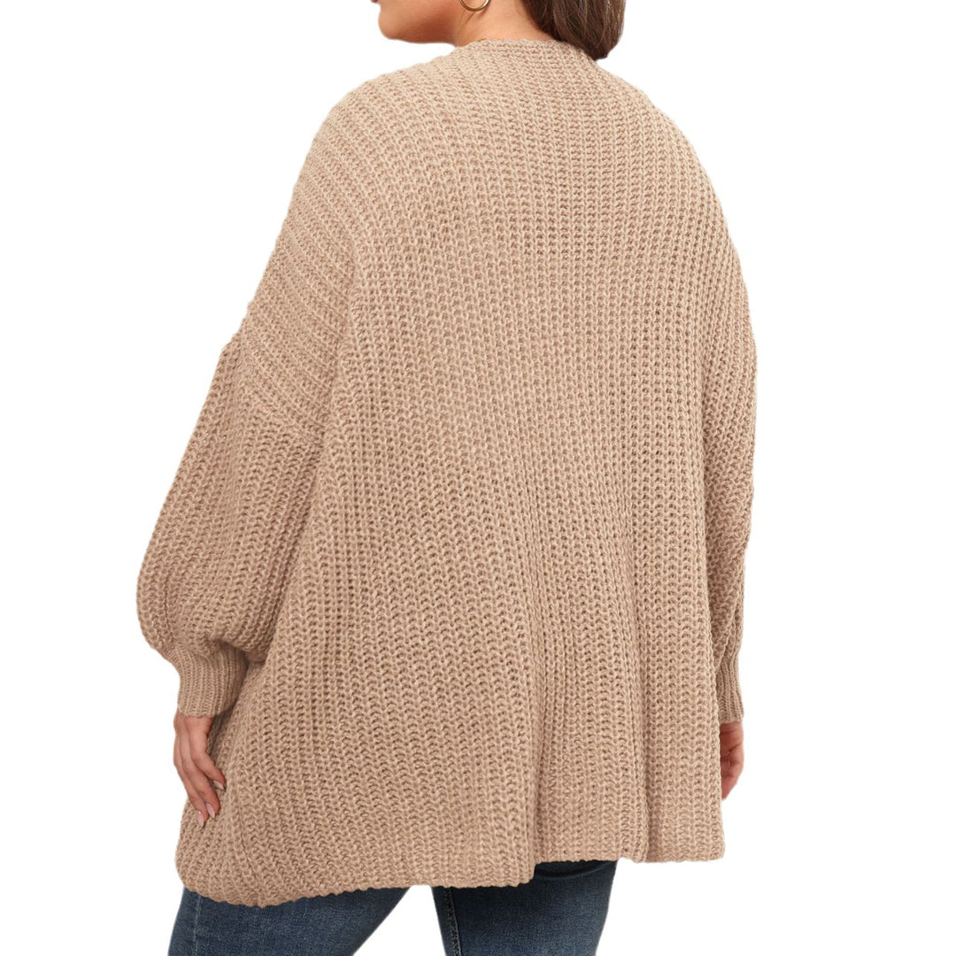 Dame afslappet oversized strikcardigan med dyb V-udskæring og ballonformede ærmer Stilla