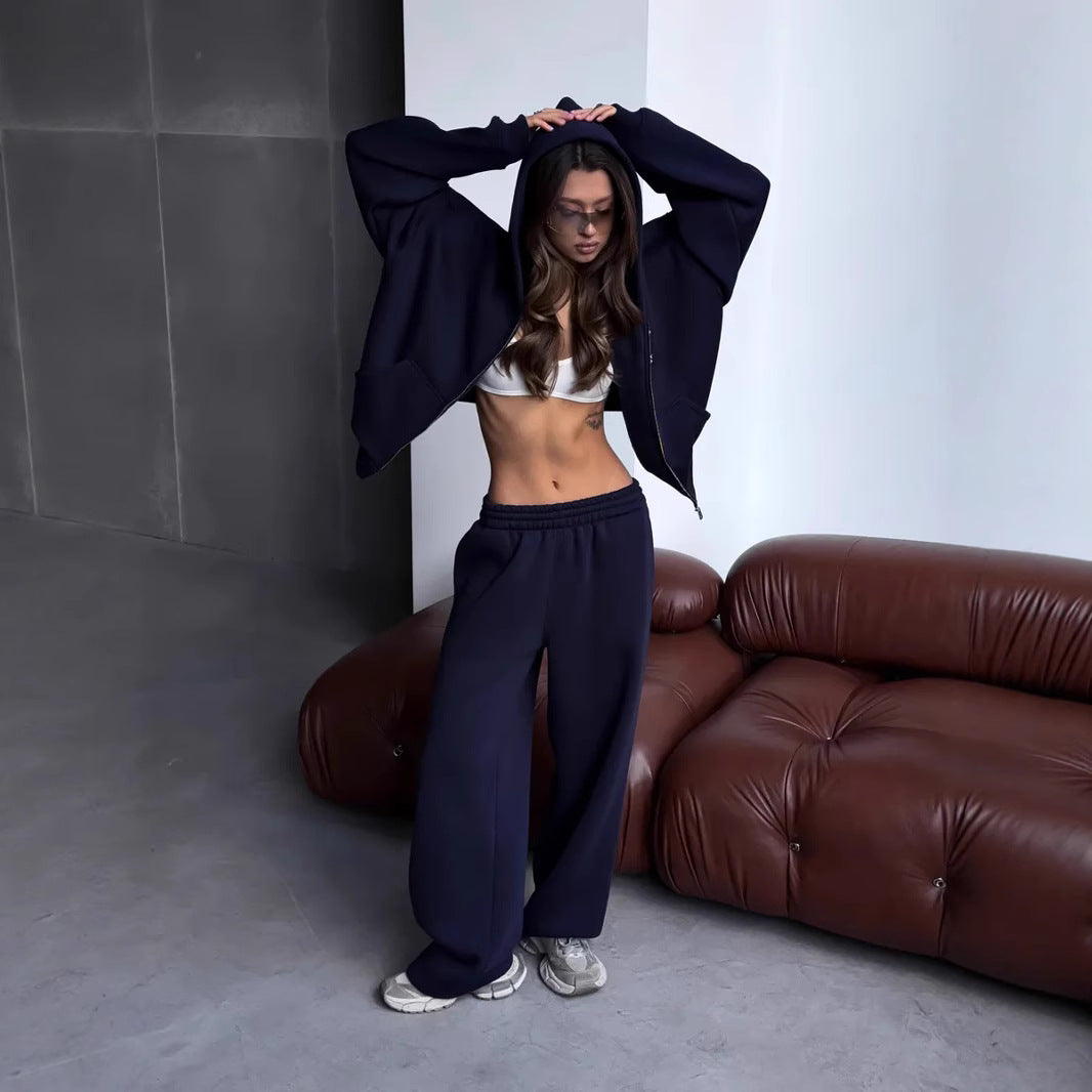 Damer Relaxed-Fit Hoodie og Joggingbukser Sæt Skovae