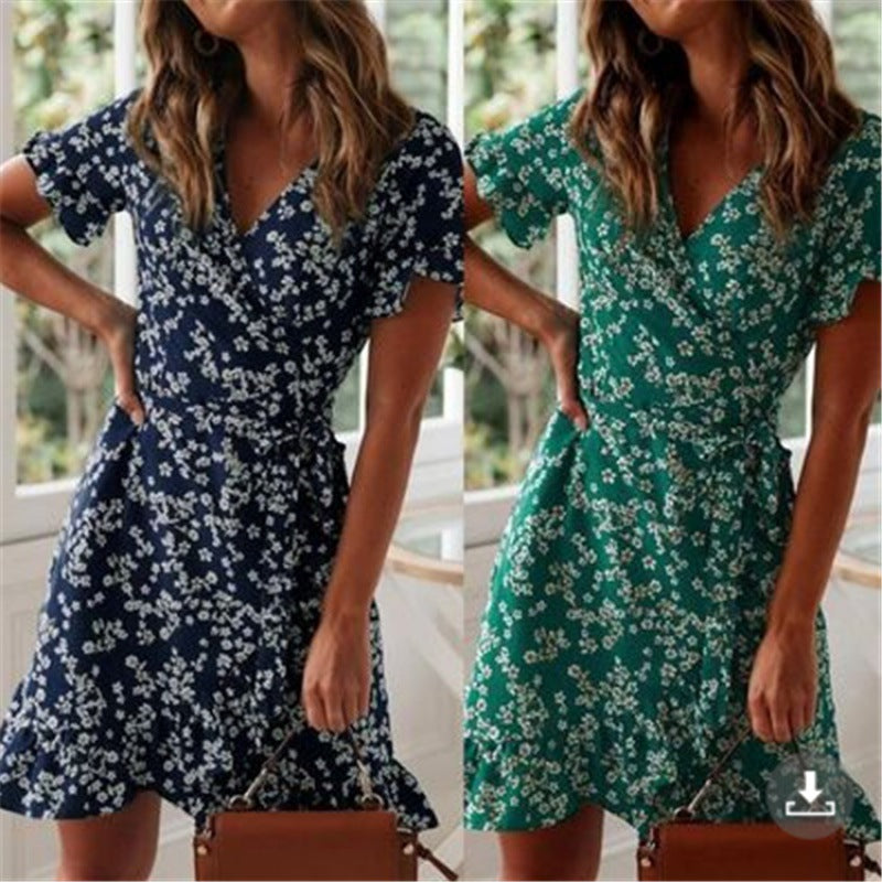 Dame Floral Wrap Kjole Stilla
