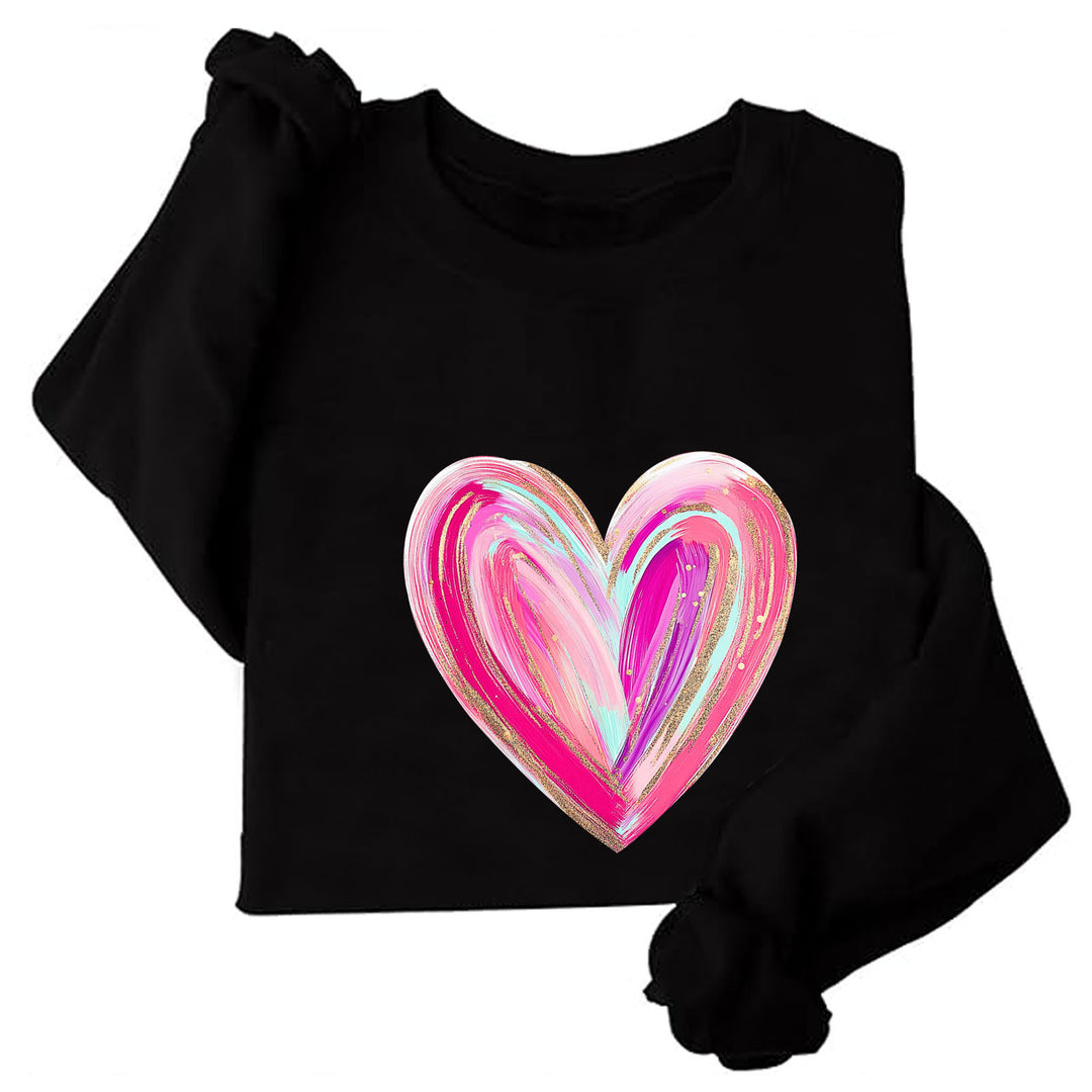 Kvinders sweatshirt med kreativt hjerte design Stilla