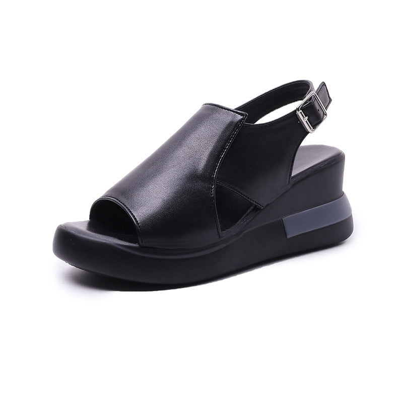 Dame wedge-sandaler med åben tåområde og komfortabelt fodseng Stilla