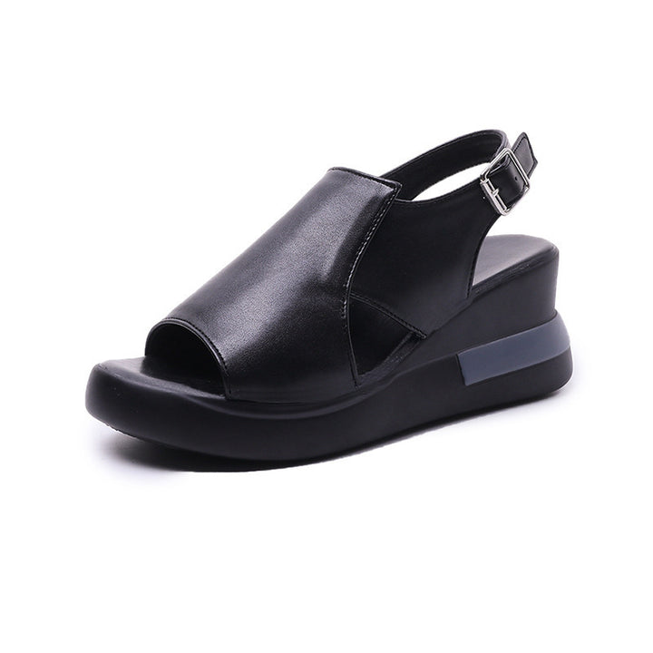 Dame wedge-sandaler med åben tåområde og komfortabelt fodseng Stilla