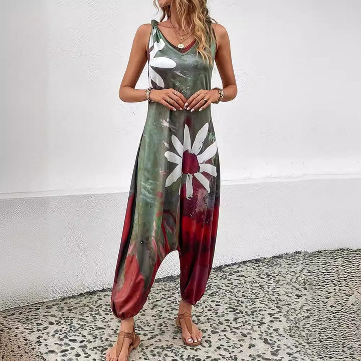 Dame jumpsuit med elegant blomsterprint og afslappet snit Stilla