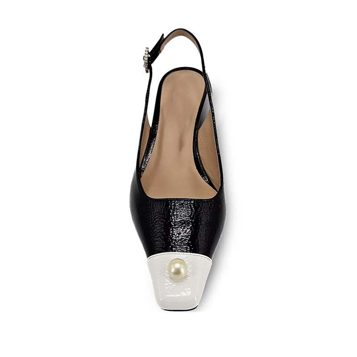 Femme Slingback Kitten Heel Pumps med perleaccenter Stilla