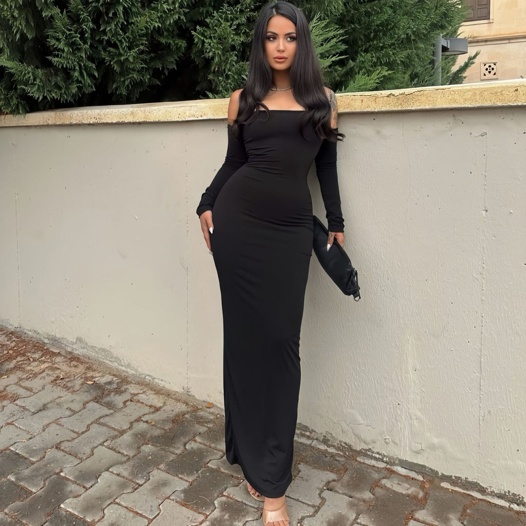 Dame Off-Shoulder Maxikjole med figursyet pasform Stilla