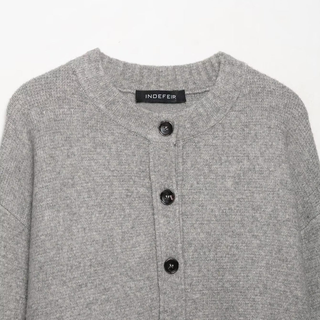Dame afslappet strik cardigan med knapdetaljer Stilla