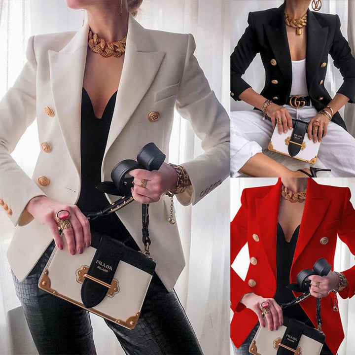 Dame stilfuld blazer med dobbeltrække og elegante detaljer Stilla