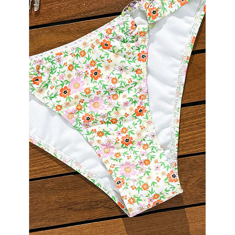 Damer bikini-sæt med blomster mønster og justerbare stropper Skovae