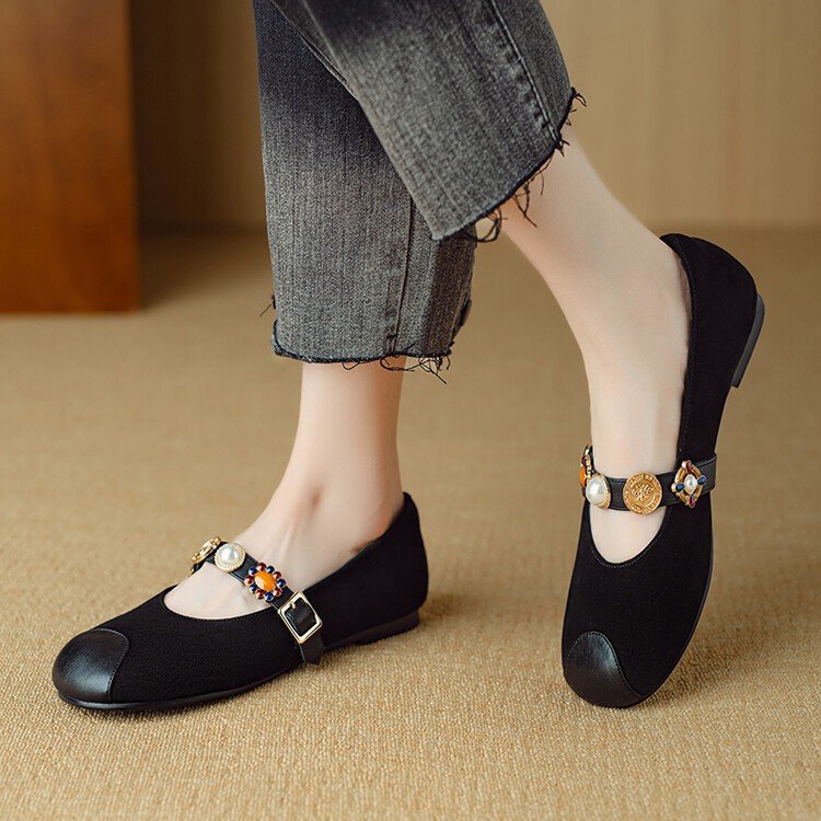 Femme Dekorative Mary Jane Flats Stilla