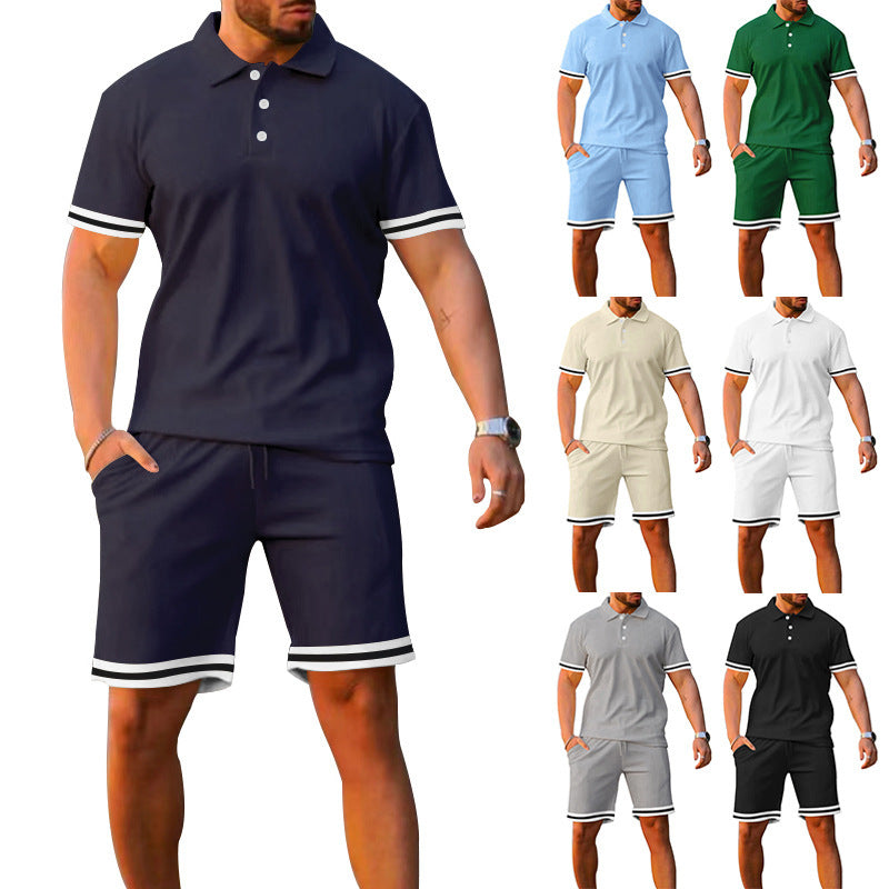 Herren sporty poloshirt med shorts-sæt Stilla