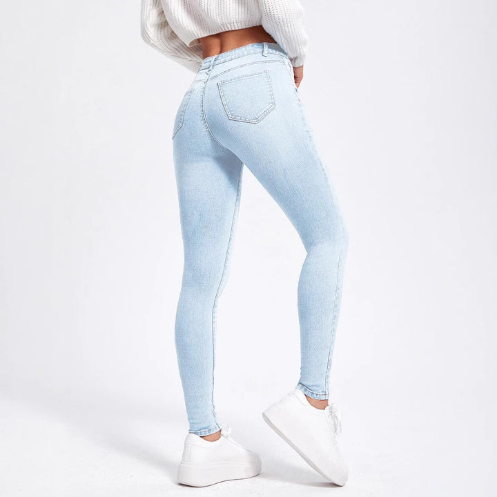 Dame Slim Fit Jeans med høj talje og figurskabende stretch Stilla