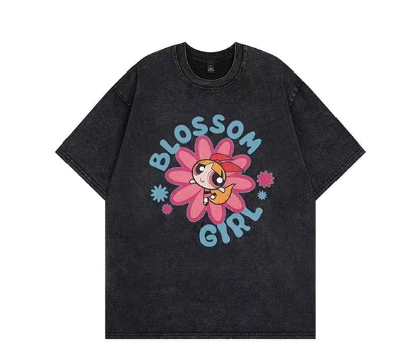 Dame T-shirt med tilpasset Powerpuff Girls grafiktryk Stilla