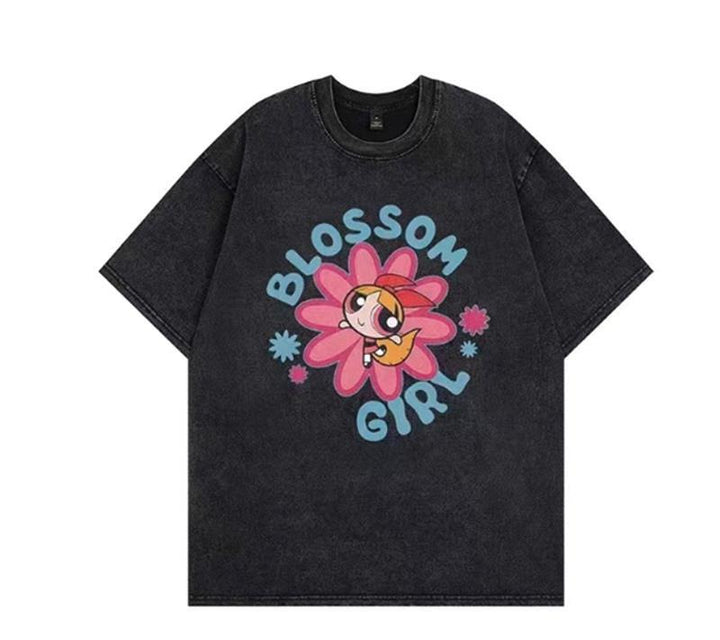 Dame T-shirt med tilpasset Powerpuff Girls grafiktryk Stilla